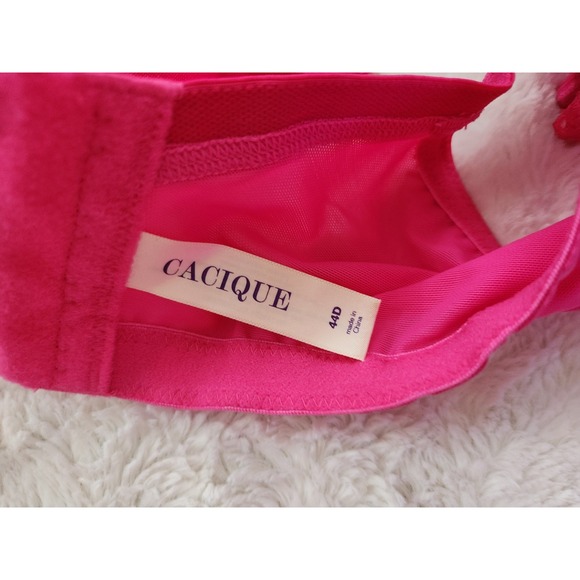 Cacique 44D Bra Pink Floral Lace Underwire Back Closure Adjustable Straps - Picture 7 of 8